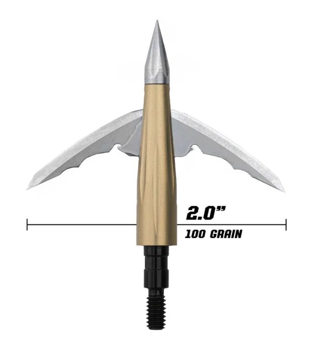 Beast Titanium Broadheads 2.3" Cut, 2 Blade, 100 Gr, 3pk